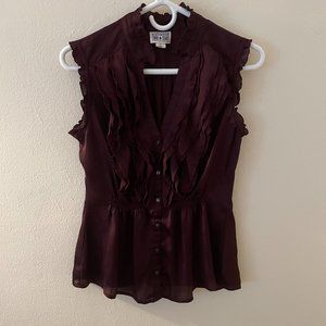 Converse One Star Burgundy Sleeveless Blouse
